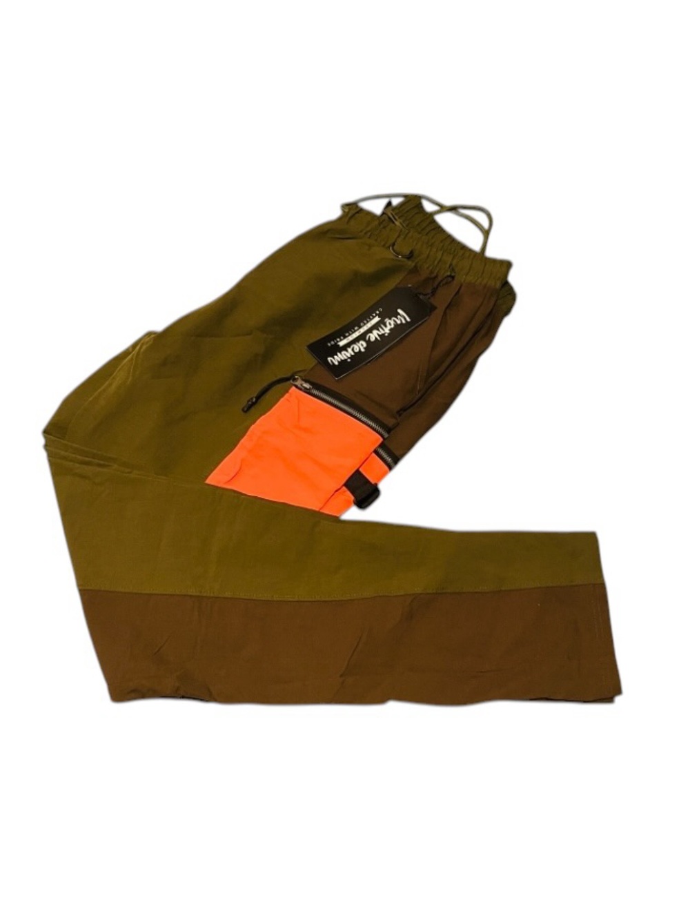 Motive NWT Men's Olive & Orange Contrast Utility Joggers - Picture 5 of 8